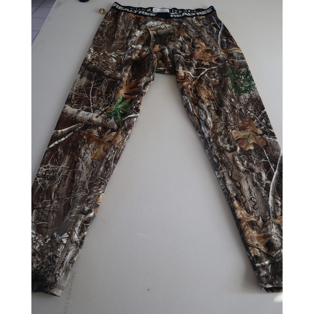 Realtree Base Layer Pants‎ Mens XL 40-42 Camo Thermal Hunting Long 32" Inseam